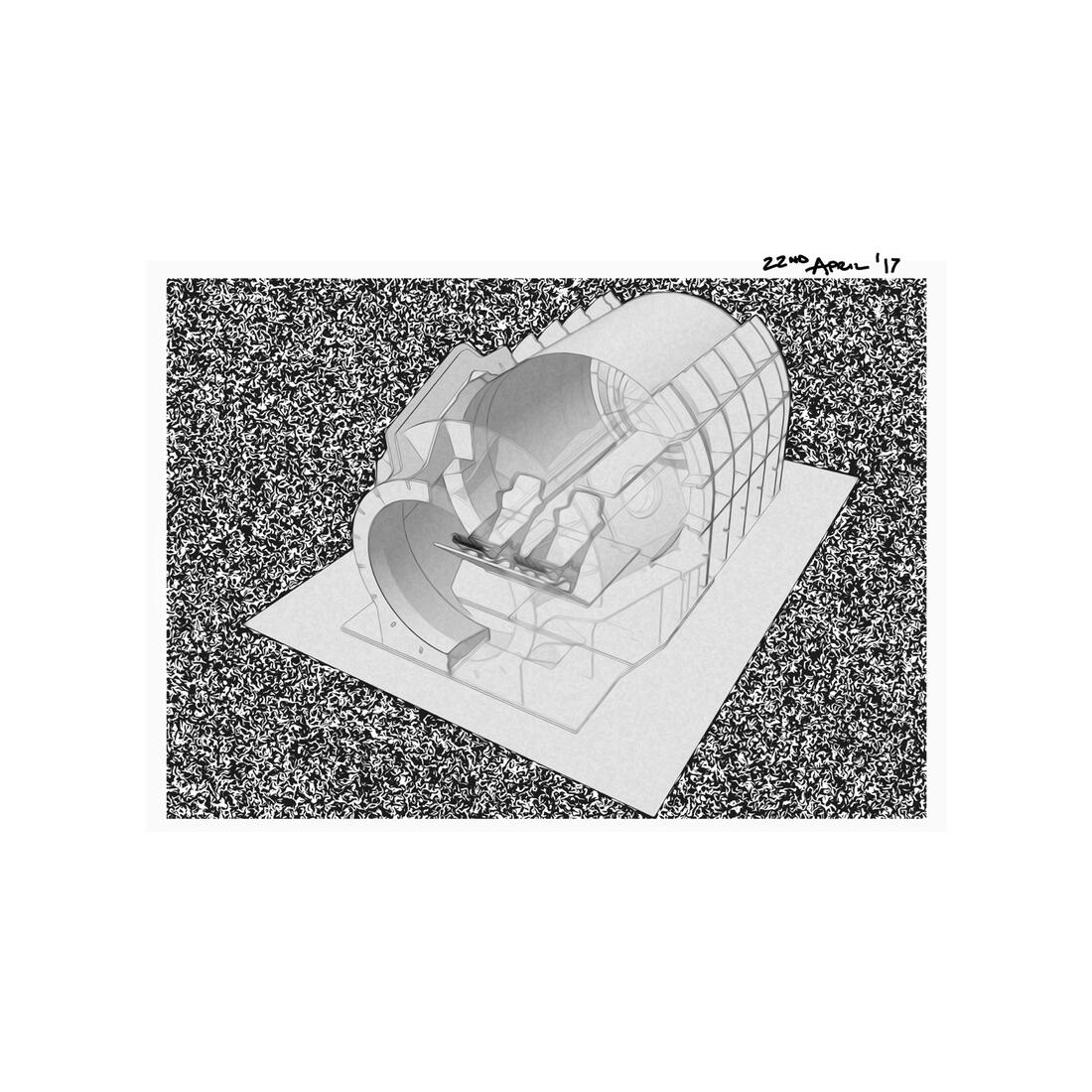 Vault study, pencil on textured ground