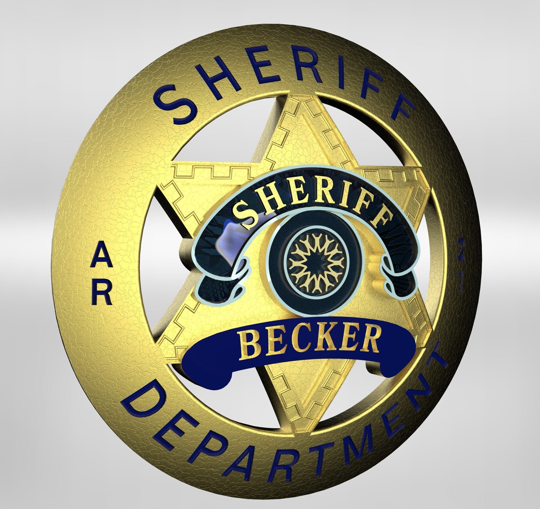 Sheriff Becker’s badge. <em>Silo</em>, 2021