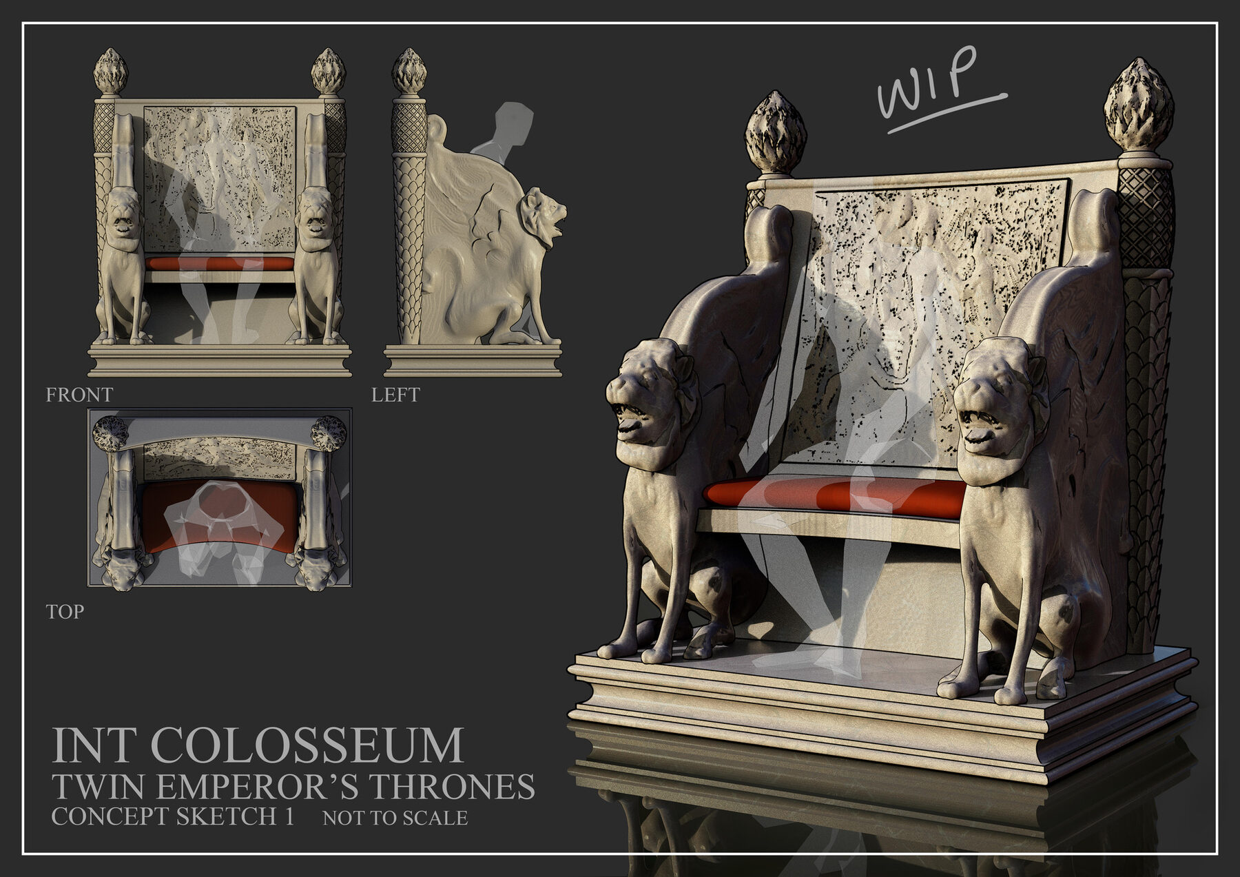 Twin thrones, concept 5