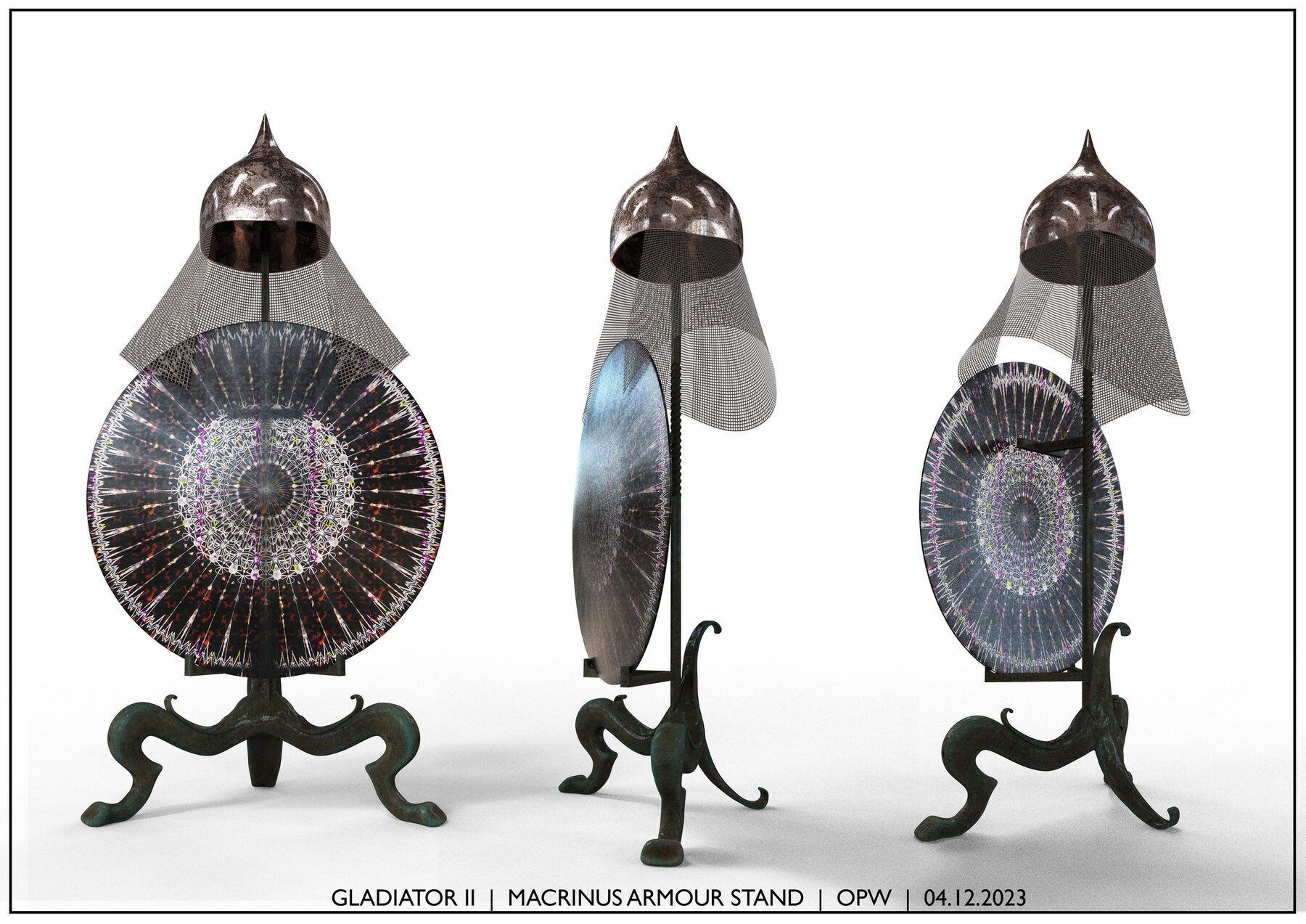 Macrinus armour stand, three options