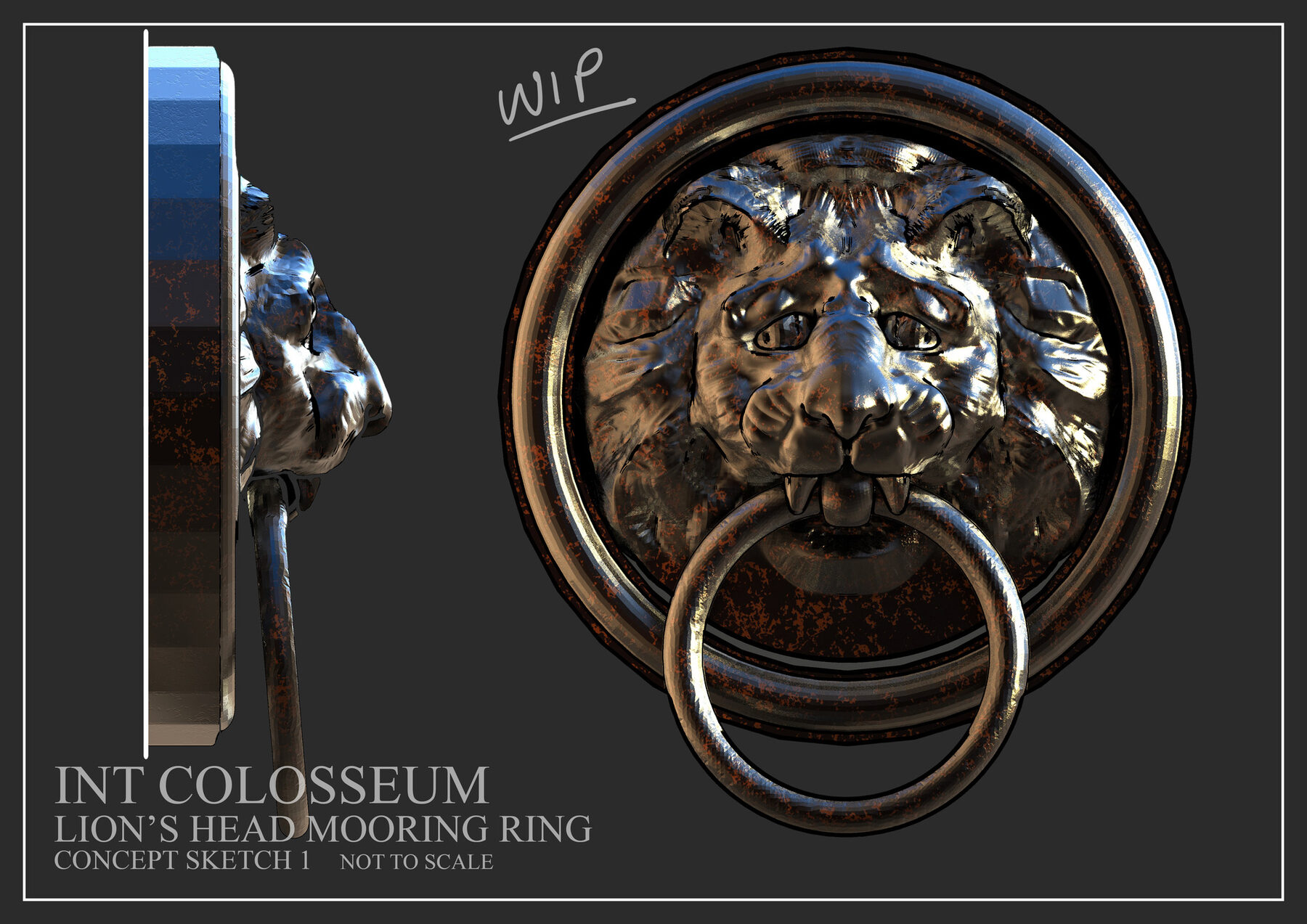 Lion’s head mooring ring, Int. Colosseum