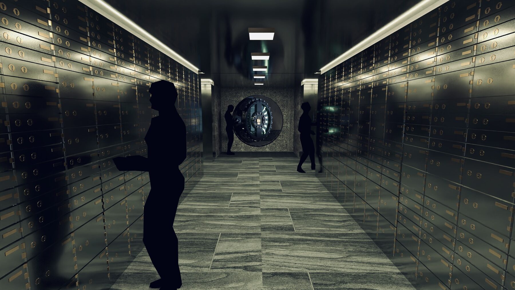 Vault, safe deposit. <em>Fuze</em>